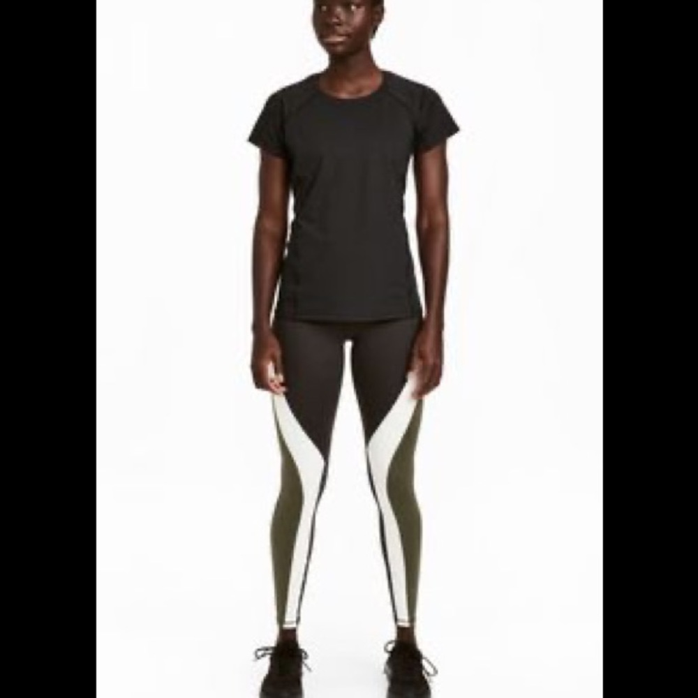 H&M active leggings green black